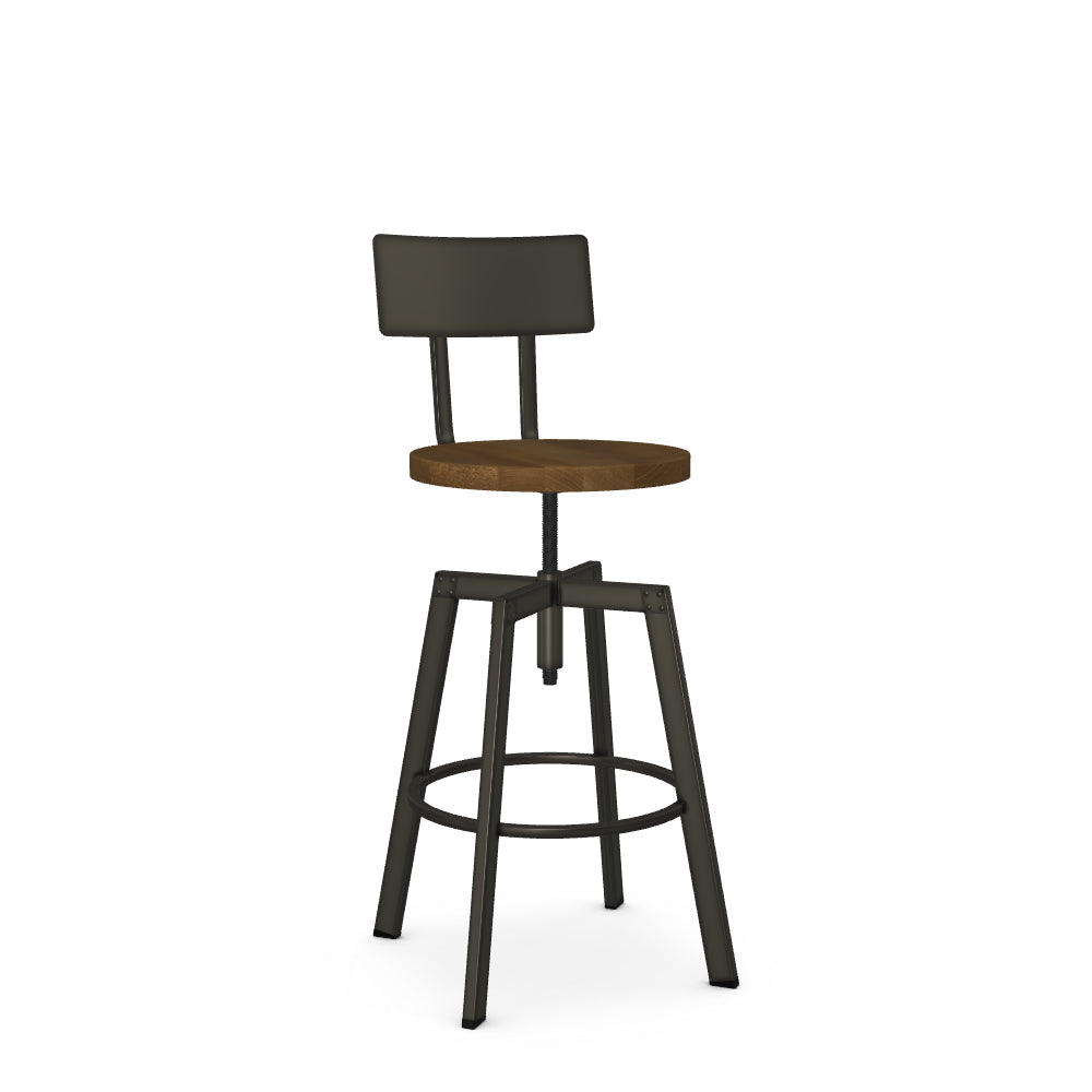 Architect Screw Stool w Wood Seat