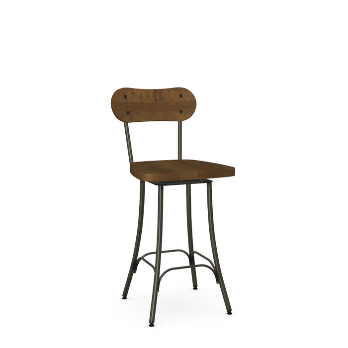 Bean stool w wood seat & backrest