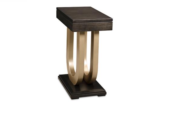 Contempo Chair Side Table w/Metal Curves
