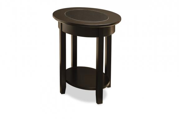 Demilune Elliptical Oval Glass Top End Table