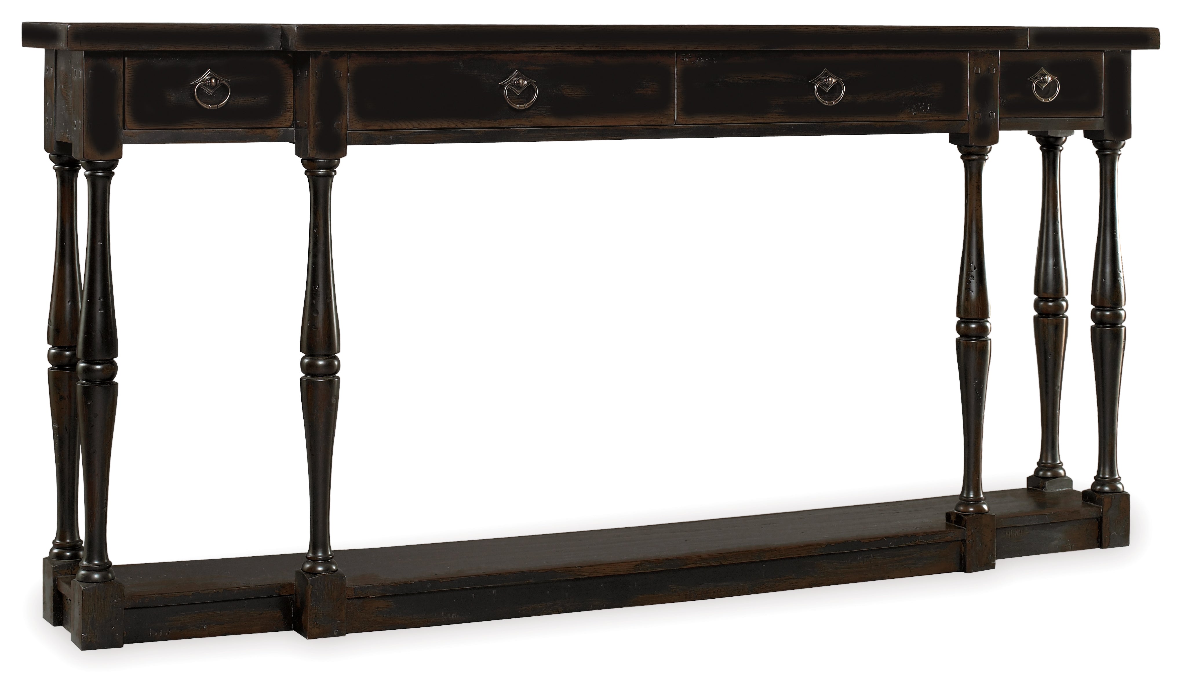 Sanctuary Four-Drawer Thin Console - Ebony