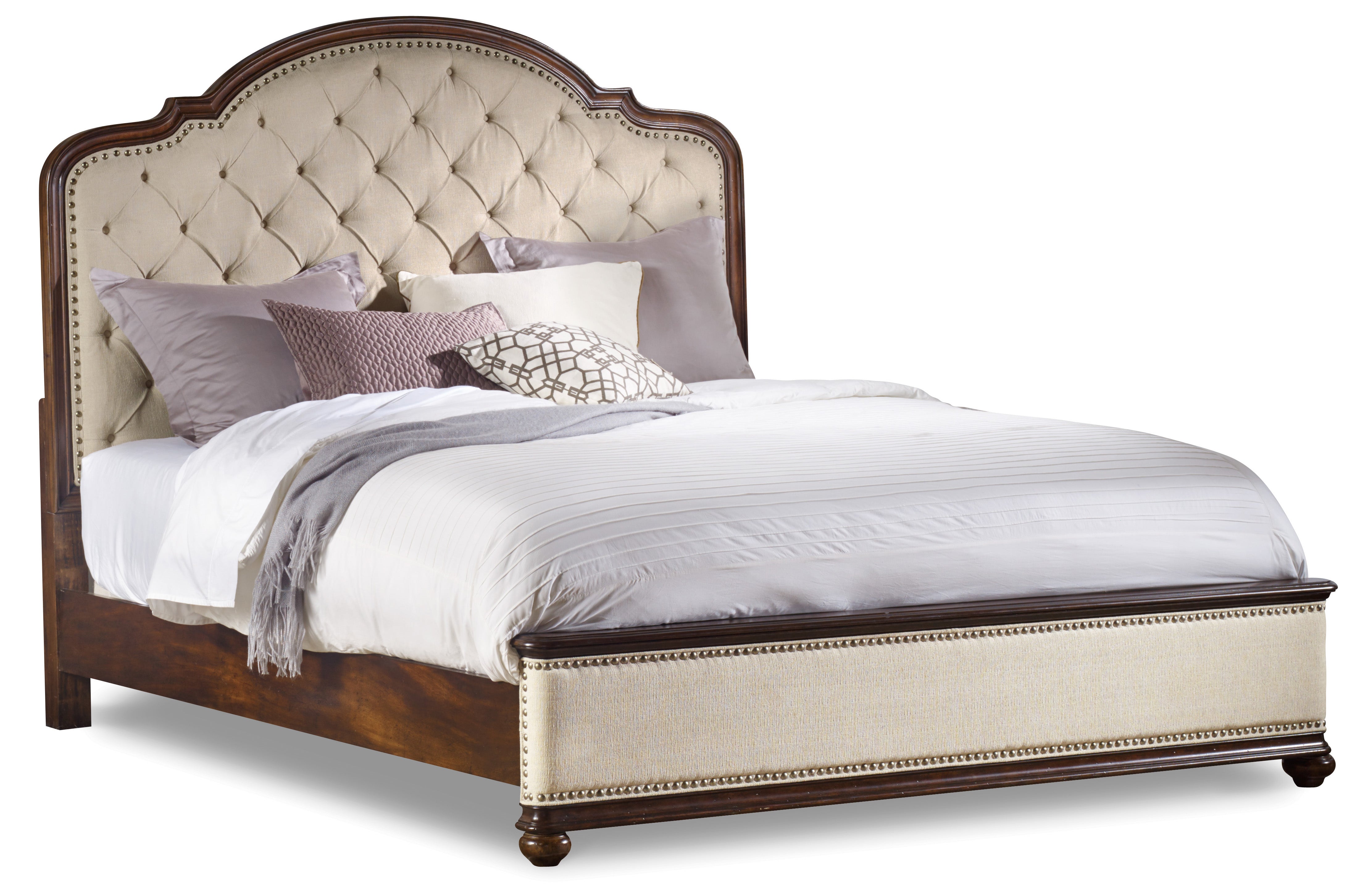 Leesburg King Upholstered Bed with Wood Rails