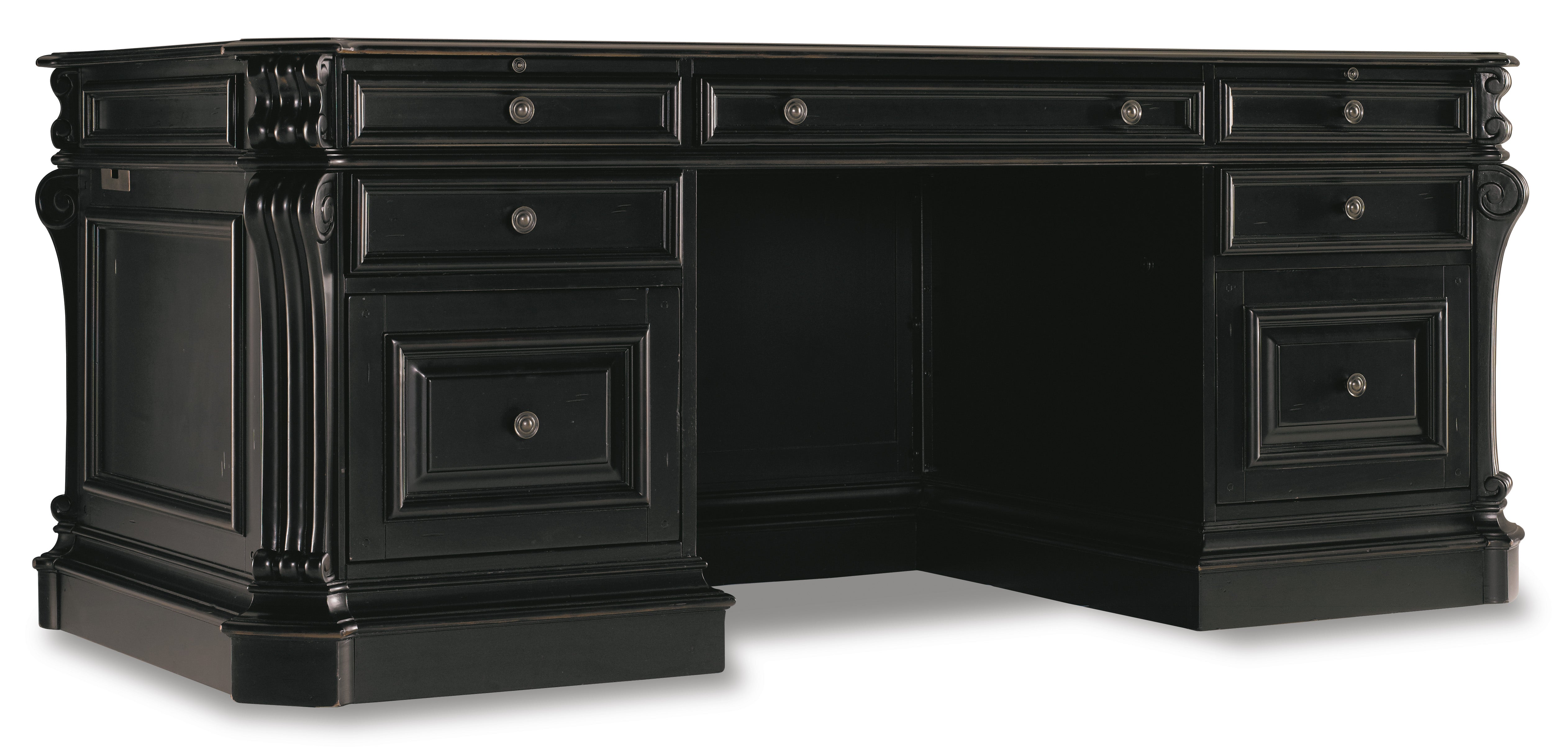 Telluride 76'' Executive Desk withLeather Panels