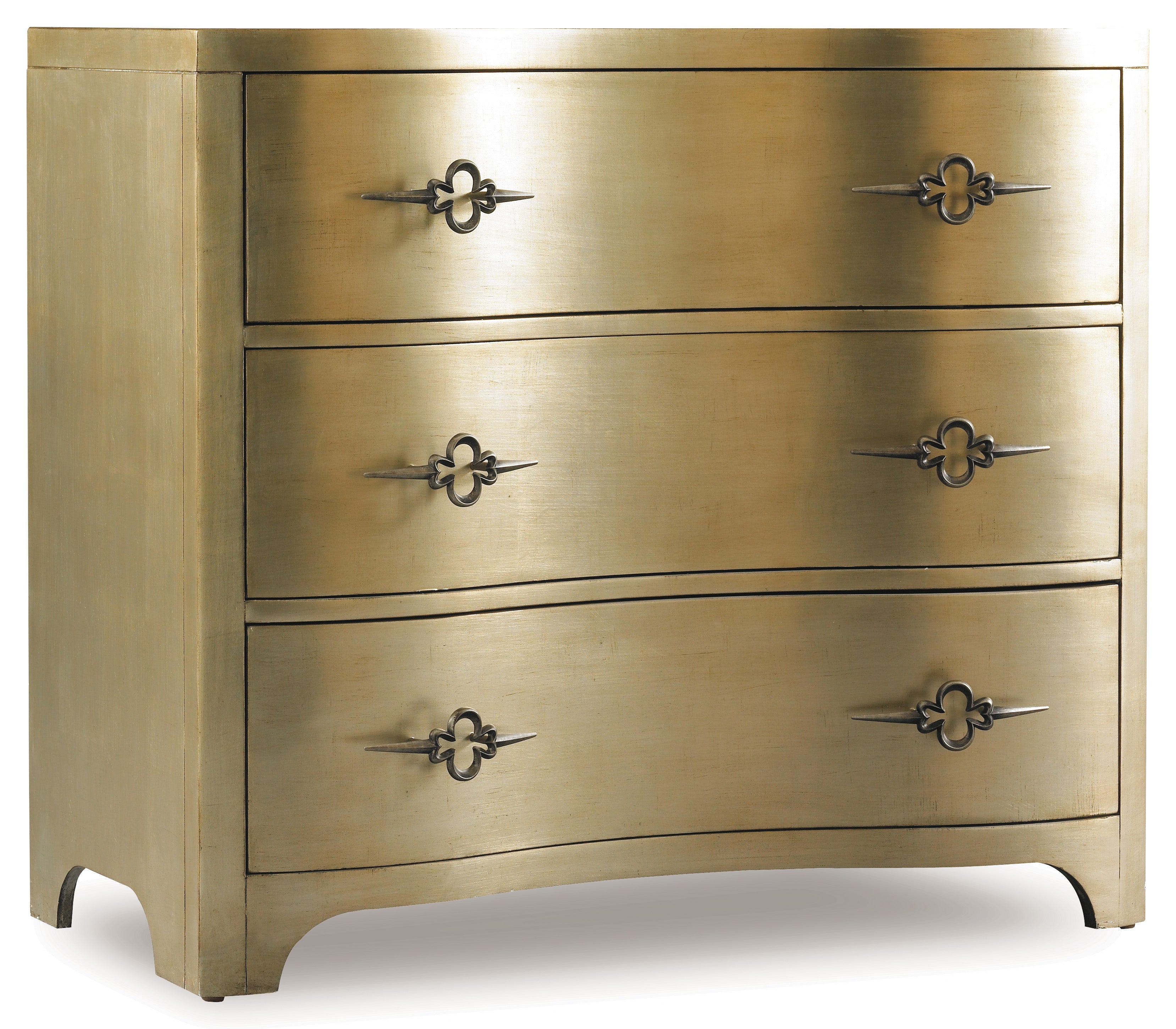 Sanctuary Three-Drawer Shaped Front Gold Chest