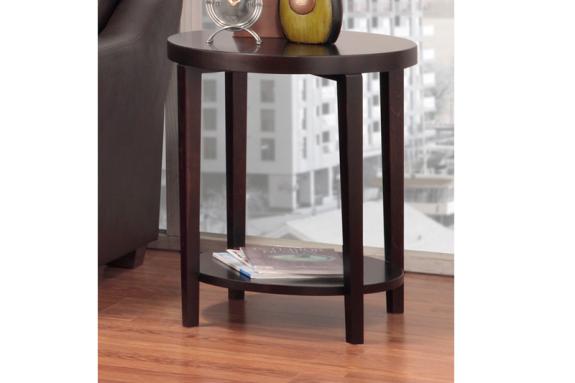 Stockholm Round End Table with Shelf