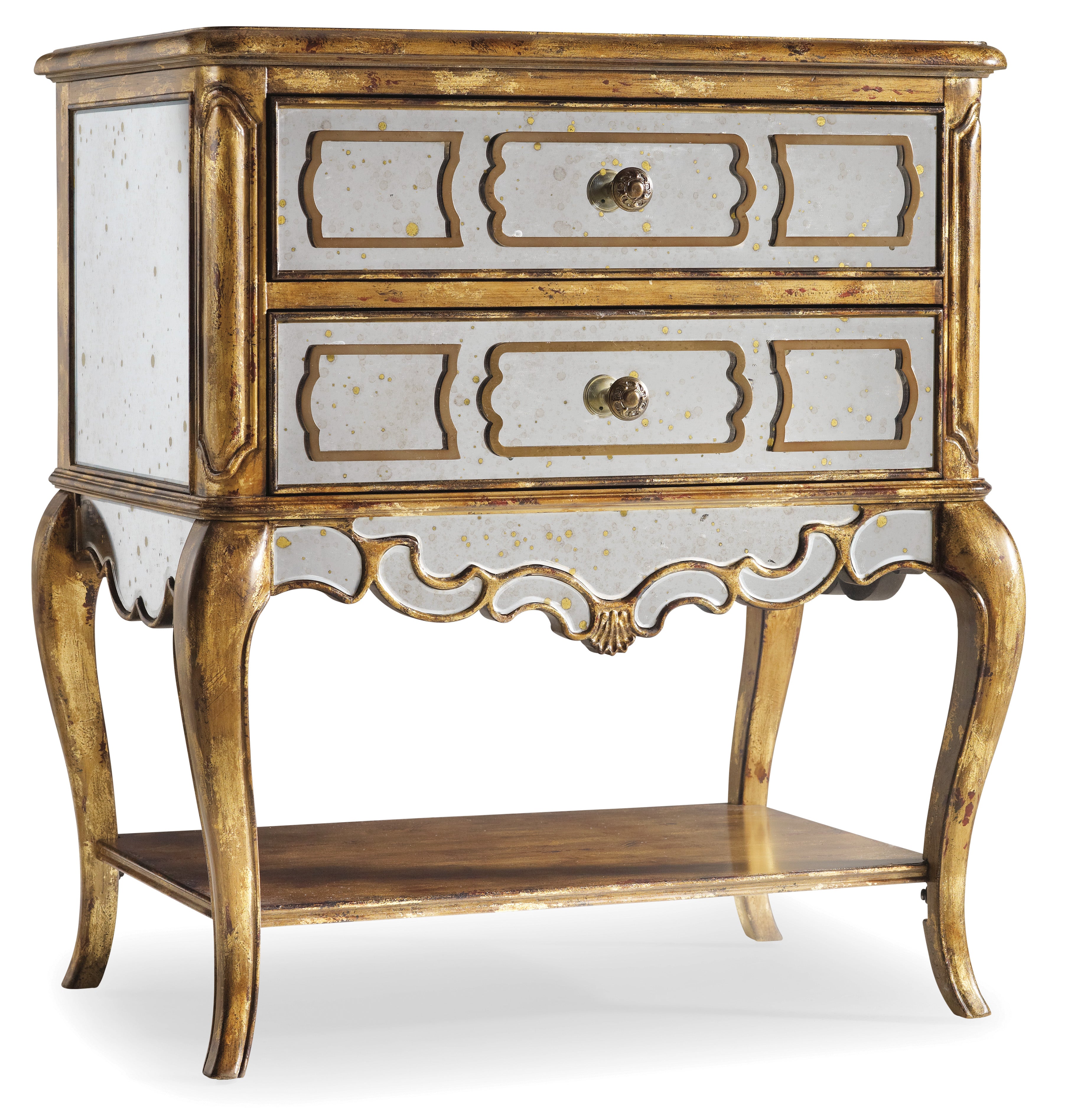 Sanctuary Mirrored Leg Nightstand - Bling